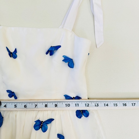 Dress The Population Monica Sleeveless Tiered Dress Silk White XXS Fairy Luxury - Picture 9 of 13